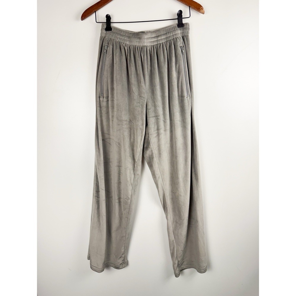 SKIMS Womens S Velour Track Pant Grey Zip Pockets Lounge Sweatpants